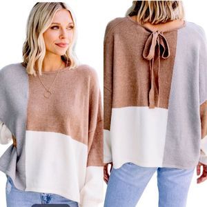 By The River Color Block Sweater